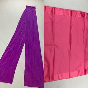 2 women’s vintage Scarves Solid Pink & Purple Square & Rectangle